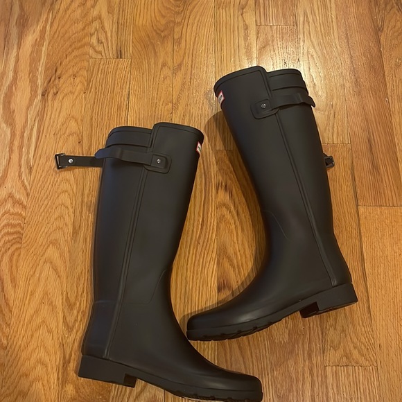 HUNTEE BLACK MATTE RAIN BOOTS 9 - Picture 8 of 8